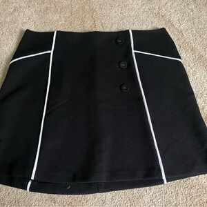 Elle Black Pencil Skirt with White Accents